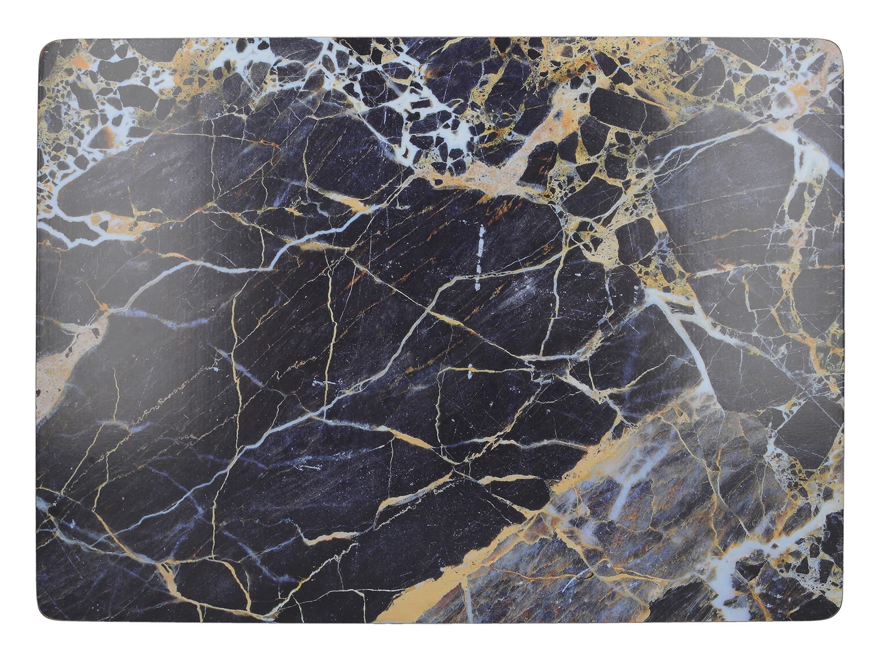 Creative Tops Navy Marble Pack Of 4 Large Premium Placemats, Colour Assorted