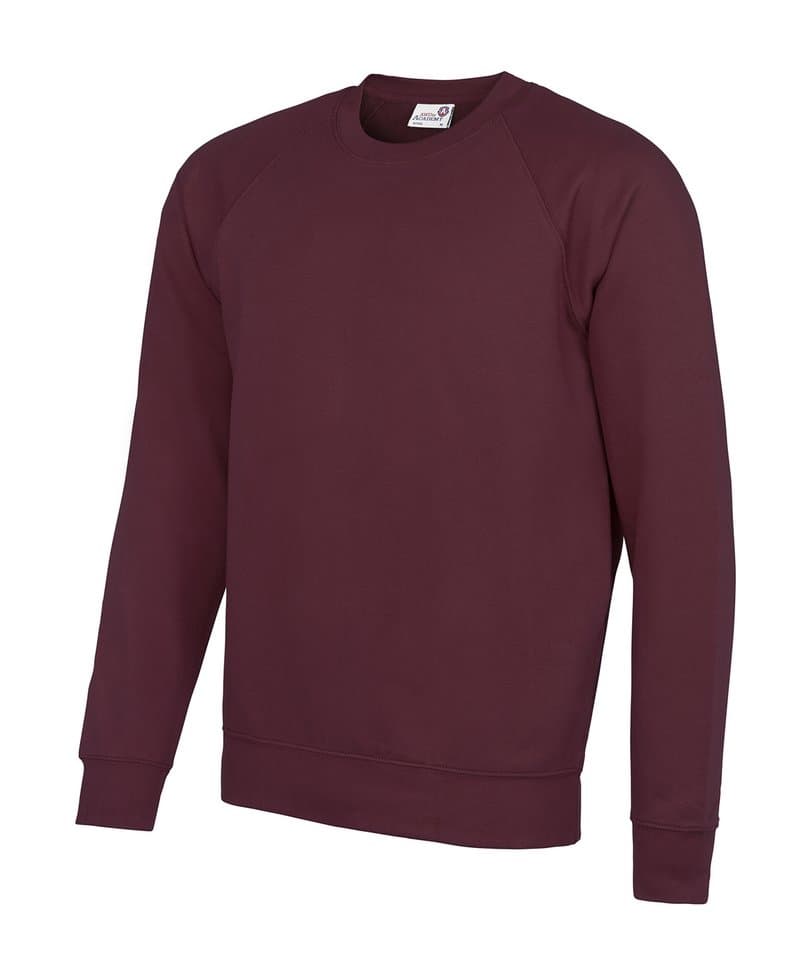 Academy raglan sweatshirt : Red : 2XL, Colour Academy Burgundy, Size 2XL