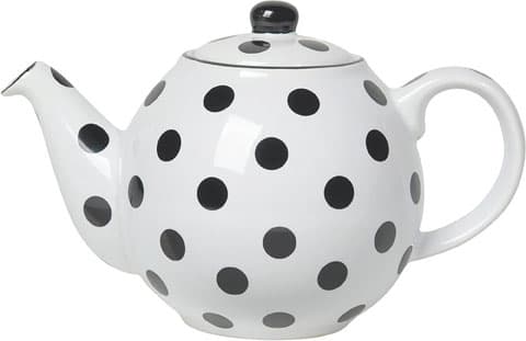 London Pottery Globe 2 Cup Teapot White With Black Spots, Colour Assorted